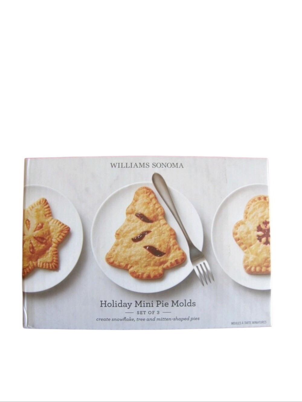 3 Pc Williams-Sonoma Hand Pie Molds Press Mold Christmas Tree/Snowflake/Mitten